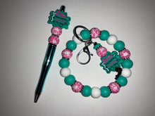 Load image into Gallery viewer, Wristlet/keychain and pen combo set
