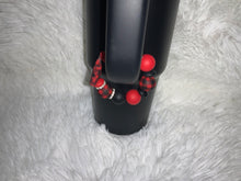 Load image into Gallery viewer, Red and black tree plaid cup charm
