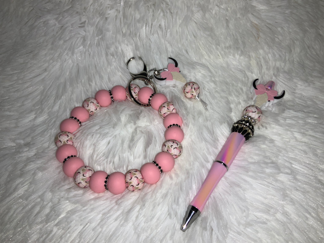 Coquette Bull Skull Pen and Wristlet